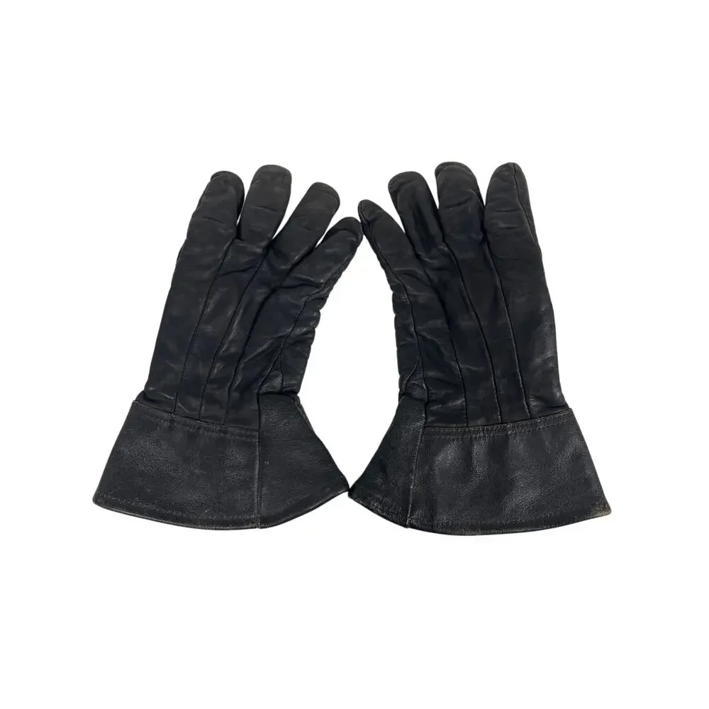 Black Insulated Leather Work Gloves